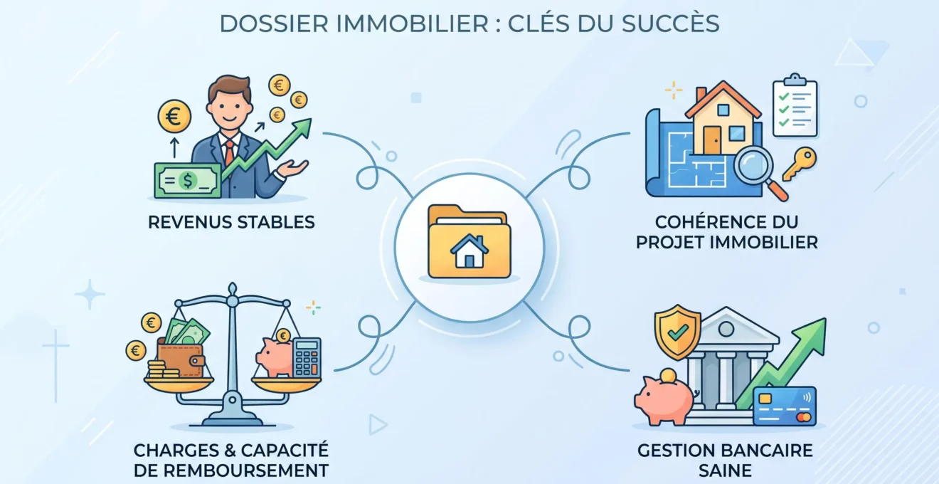 Schéma des critères examinés pour un crédit immobilier sans apport